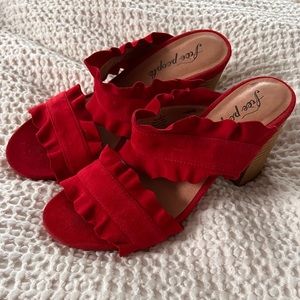 Red Free People Heels